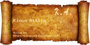 Kincs Attila névjegykártya