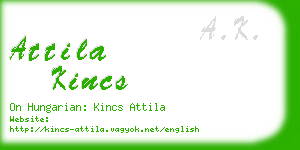 attila kincs business card